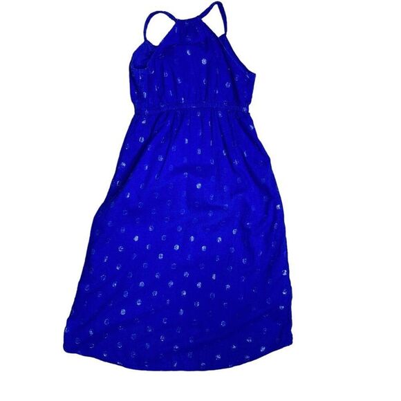 Old Navy Blue Polka Dot Maxi Dress Size Small 6/7 - Picture 2 of 5